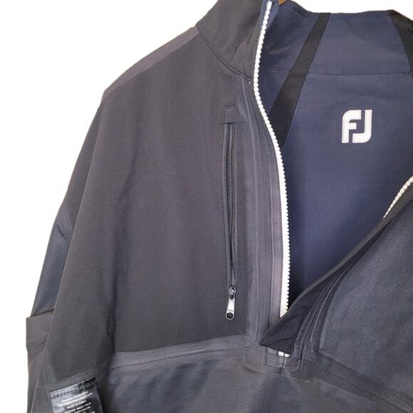 Footjoy Dryjoys Tour XP 1/2 Zip Short Sleeve Blue Pullover Golf Jacket XL Logo - Picture 7 of 10